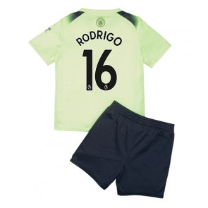 Manchester City Rodri Hernandez #16 Tredjedraktsett Barn 2022-23 Kortermet (+ Korte bukser)